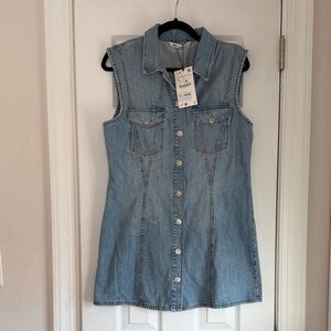Zara Light Blue Denim Sleeveless Vest